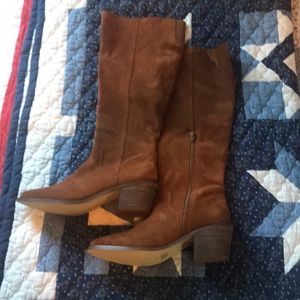Faux Suede Knee High Boots